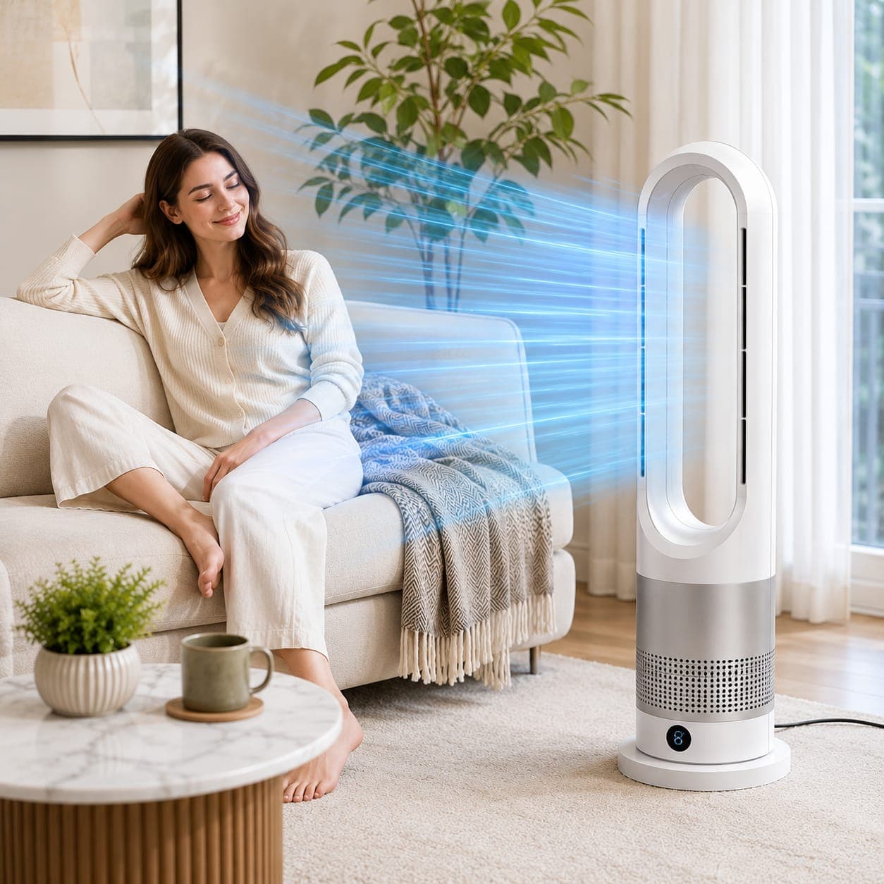 Мобільний безлопатевий вентилятор Germatic AM-030JR 2в1 з функцією обігріву — фото 10